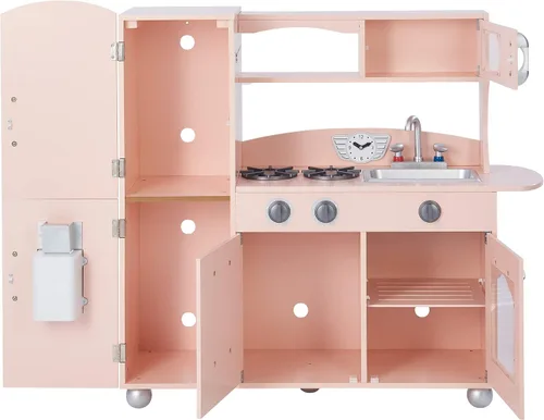 Miniatura 2 de Teamson Kids Little Chef Westchester Retro - Juego de cocina de madera para niños, para niños pequeños, niños y niñas, color rosa
