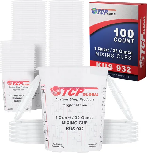 Miniatura 5 de Custom Shop Tapas para tazas mezcladoras de pintura (caja de 50) tamaño de cuarto de galón, se adapta exclusivamente a Custom Shop/TCP Global Cups