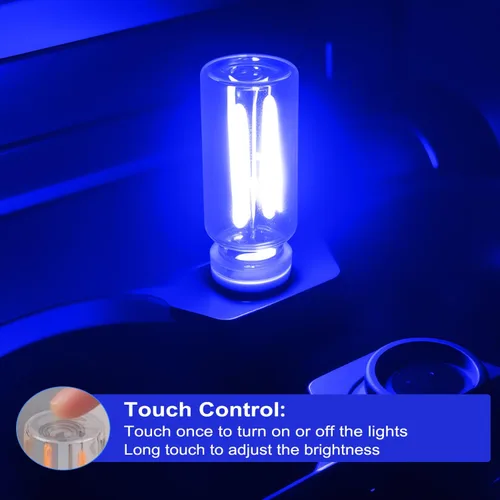 Miniatura 4 de 2 luces USB para coche, lámpara de ambiente retro con atenuación táctil, mini bombilla LED de botella de vidrio portátil, luces nocturnas