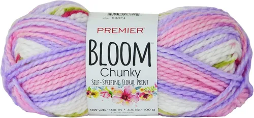 Miniatura 18 de Premier Yarns Bloom - Hilo grueso, hilo con patrón automático para ganchillo y tejer, Hydrangea, 3.5 oz, 109 yardas