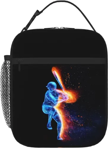 Miniatura 17 de Lonchera Deportiva con Estampado de Fútbol, Bolsa de Almuerzo Aislada Azul para Niños, Adolescentes, Niños y Niñas, Bolsa de Almuerzo Reutilizable