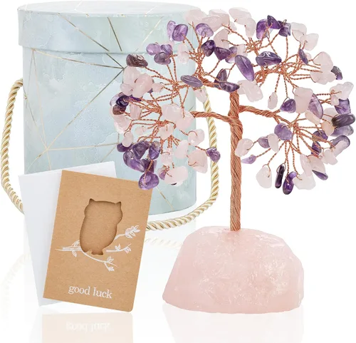 Miniatura 11 de ZenBless Árbol de la Vida de Piedras de Cristales Curativos de 7 Chakras, Árbol de Dinero Feng Shui, Pequeño Bonsái Falso Zen Espiritual