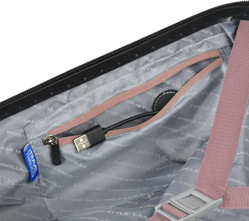 Miniatura 8 de U.S. Traveler Boren - Maleta de viaje de policarbonato resistente con 8 ruedas giratorias, asa de aluminio