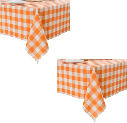Miniatura 27 de MANGATA CASA Mantel de cuadros rosa para mesas cuadradas, mantel a cuadros, impermeable, para cocina y mesa, mantel de poliéster a cuadros sin Rosa
