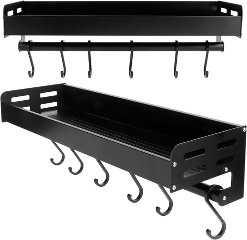 Miniatura 7 de Estante para especias, soporte de pared con doble instalación, organizador de condimentos para utensilios de cocina, despensa, almacenamiento