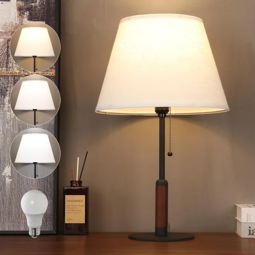 Miniatura 12 de Lámpara de mesa moderna de mediados de siglo de 21 pulgadas con interruptor de cadena de tracción, lámparas de noche de luz de 3