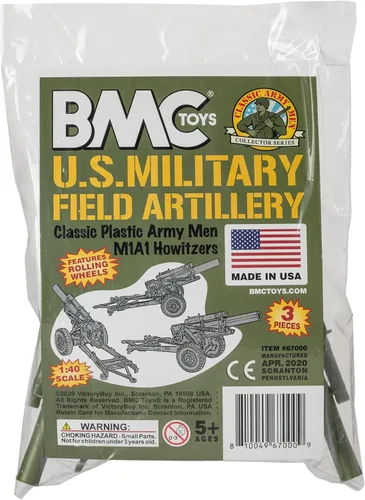 Miniatura 7 de BMC Classic Marx US obuses - azul 3pc plástico ejército hombres artillería de campo