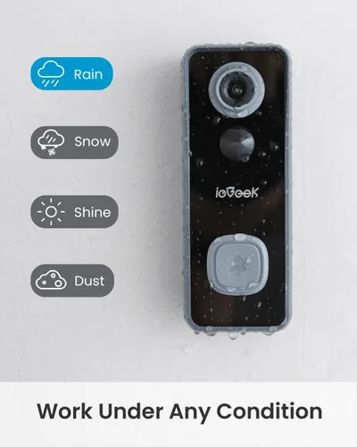 Miniatura 9 de ieGeek Timbre inalámbrico sin suscripción, visión nocturna ultra clara de 5 MP, detección de movimiento PIR, timbre de video con timbre