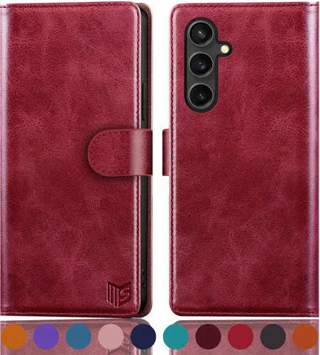 Miniatura 9 de SUANPOT Funda tipo cartera para Samsung Galaxy S23 FE con bloqueo RFID, tarjetero de piel sintética con tapa y tapa para teléfono para Samsung S23