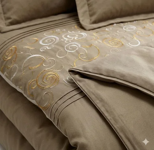 Miniatura 4 de Royal Bedding Ginebra - Juego de funda de edredón bordada de 3 piezas, tamaño King/California King, 100% algodón, 300 hilos