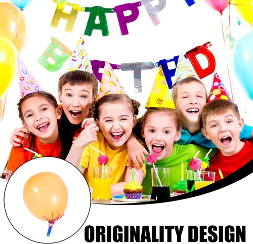 Miniatura 5 de BESTOYARD 100 globos musicales con purpurina mixta con flecos metálicos ruidos para niños, lindos silbatos para Halloween, fiesta de Navidad