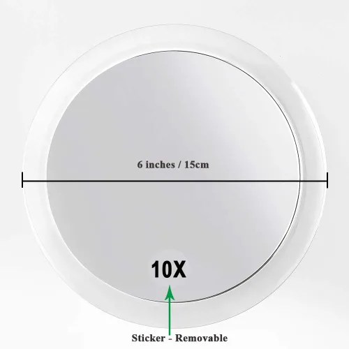 Miniatura 3 de SANTOO Espejo de aumento 10X – con 3 ventosas de montaje – utilizado para maquillaje preciso – Cejas/Pinzas – Eliminación de puntos negros y manchas