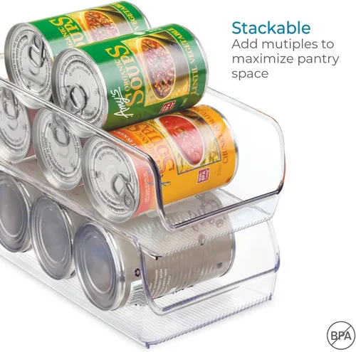Miniatura 7 de iDesign The Linus Collection - Cubo organizador de plástico reciclado para congelador y refrigerador, juego de 2, 5.25 x 11 x 3.5 pulgadas