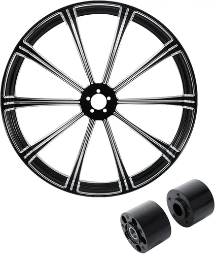 Miniatura 12 de TCMT Llanta de rueda delantera de 26 pulgadas, buje de rueda de doble disco para Harley Touring modelos no ABS/ABS, Road King Electra Street Road