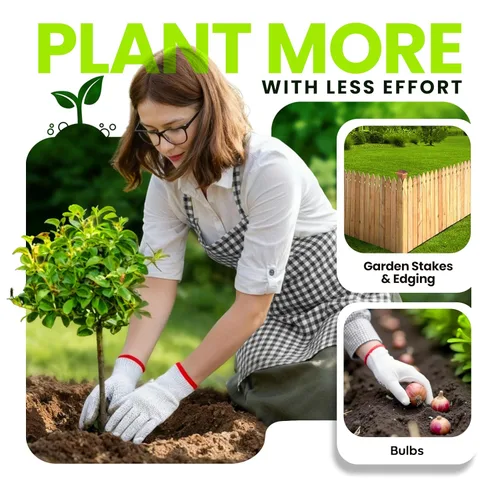 Miniatura 4 de Paquete de 2 brocas de barrena para plantar con guantes (juego de 1.6 x 16 pulgadas y 3.5 x 16 pulgadas) - Herramienta plantadora en espiral