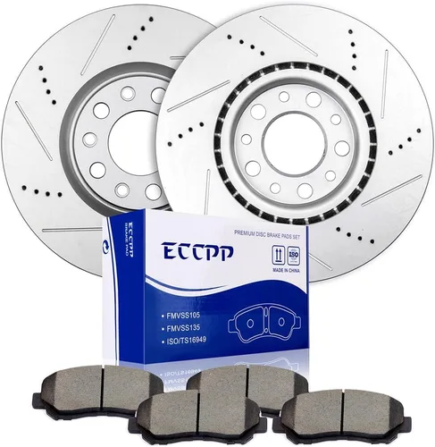 ECCPP Kits de frenos delanteros, rotores de frenos delanteros y pastillas de freno para frenos y rotores Dodge Dart 2013-2016