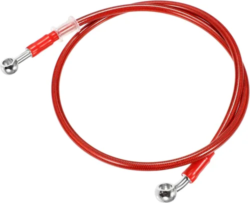 Miniatura 14 de X AUTOHAUX 25.6 in 25.59" Longitud 0.394 in ID motocicleta hidráulico freno manguera tubo tubo 28° 0° acero inoxidable trenzado cable para ATV