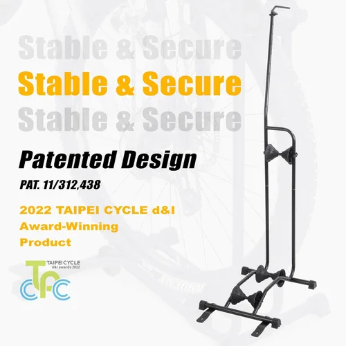 Miniatura 3 de CyclingDeal Soporte vertical para bicicleta – Estante de estacionamiento de piso ajustable vertical y horizontal de alta calidad para bicicletas