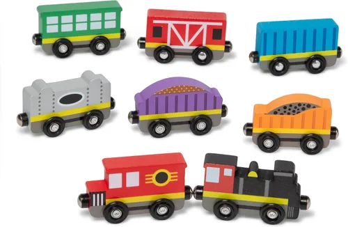 Miniatura 11 de Melissa & Doug – Tren de madera, vagones de tren