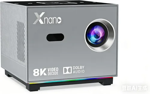 XNANO Proyector de soporte 4K con WiFi6 y Bluetooth 5.0, proyector de cine en casa Full HD 1080P, con asistente de voz inteligente, proyector 4D/4P