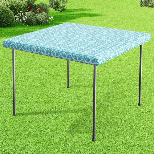 Miniatura 42 de Misaya - Mantel de vinilo rectangular, mantel elástico con respaldo de franela, 100% impermeable, cubierta de plástico para mesas plegables de 4