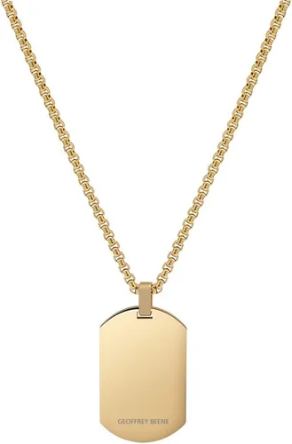 Miniatura 2 de Geoffrey Beene Collar con colgante de placa de perro grabable de acero inoxidable para hombre