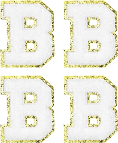 Miniatura 24 de MECCANIXITY 4 parches de letras de felpilla termo-adhesivas con letras del alfabeto blanco, talla M, 3 pulgadas de altura para ropa, zapatos
