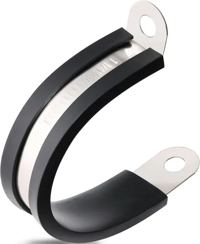 Miniatura 8 de OURU 100 piezas de abrazaderas de cable de 3/8 pulgadas, abrazaderas de cable de acero inoxidable 304 con revestimiento de goma acolchado y aislado