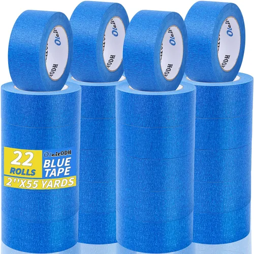 Miniatura 10 de Oleitodh 12 Rollos de Cinta Azul para Pintores a Granel 2 pulgadas x 660 Yardas, Cinta de Enmascarar para Pintores Sin Residuos Cinta de Pintura