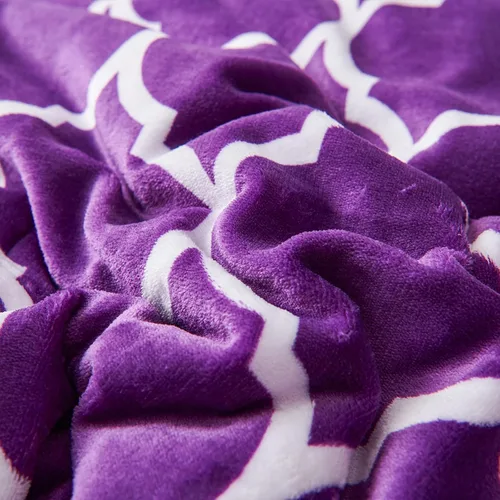 Miniatura 9 de Juego de edredón de tamaño King morado, juego de edredón de forro polar Sherpa tamaño King para invierno, mullido, suave, mullido, reversible