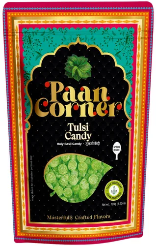 Paan Corner Caramelos Tulsi, sabor a albahaca, vegano, 4.23 oz