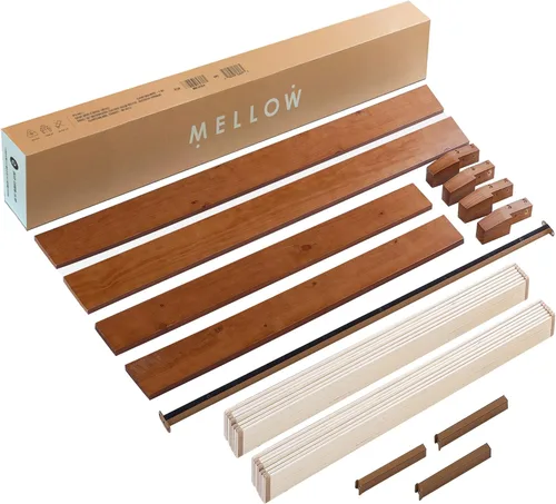 Miniatura 10 de Mellow Naturalista Grand - Cama de plataforma de madera maciza de 12 pulgadas con listones de madera, no necesita somier, tamaño matrimonial (cereza)