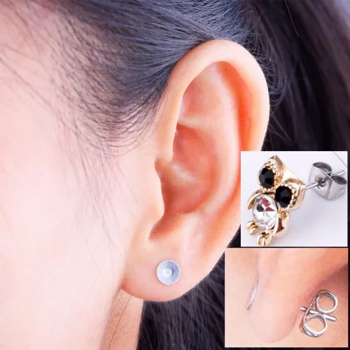 Miniatura 3 de 100 piezas de aretes de acero inoxidable para aretes, almohadillas planas, 100 piezas de aretes de mariposa, 100 unidades de aretes de bala, total