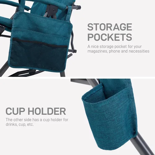 Miniatura 6 de EVER ADVANCED Silla de camping basculante plegable extragrande, silla de columpio portátil acolchada para patio, césped y exteriores, sillón duro