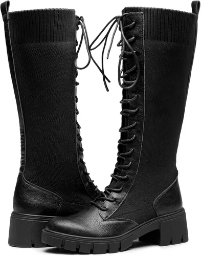 Miniatura 7 de Jeossy Botas altas hasta la rodilla para mujer 9603 Botas de tacón grueso con plataforma para mujer