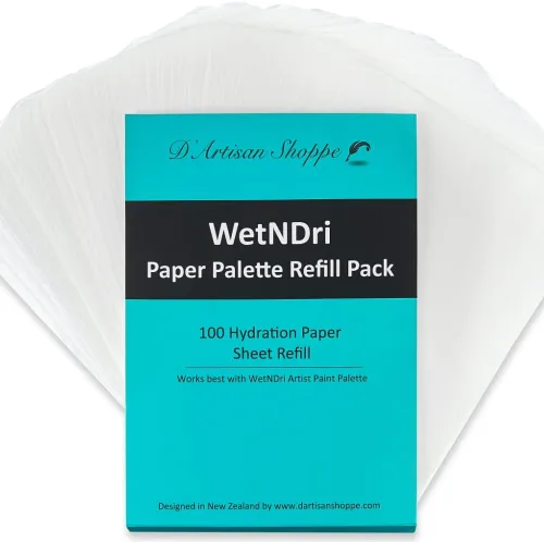 Miniatura 11 de WetNDri Paleta húmeda para pintura en miniatura. Paleta húmeda para pinturas acrílicas, kit de iniciación de 100 hojas y 2 esponjas