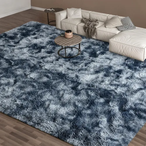 Miniatura 117 de EVOIONOS - Alfombra redonda gris para dormitorio, 5x5 pies; alfombras circulares suaves y esponjosas para sala de estar, alfombras de felpa peludas
