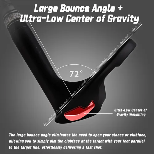Miniatura 3 de PGM Cuña – Cuña de arena premium de 72 grados, cuña Lob Wedge para hombres y mujeres – Textura CNC – Bunker Buster Escape Bunkers y salvar golpes