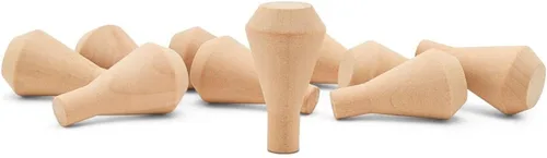 Miniatura 12 de Chimeneas de madera sin terminar, 1-1/2 pulgadas, parte de tren de madera sin terminar para manualidades, paquete de 25 pequeñas chimeneas de madera