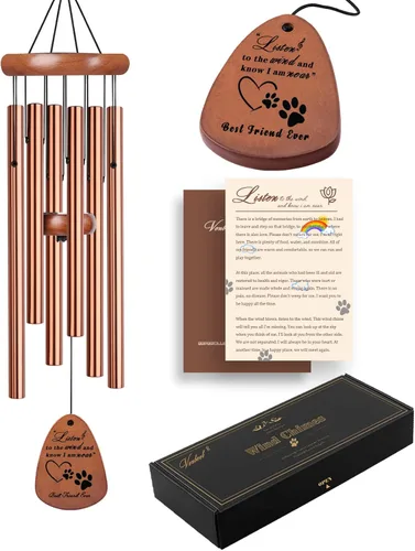Miniatura 8 de VENBEEL Regalos conmemorativos para perros, campanillas de viento conmemorativas para mascotas de 28", regalo de condolencias por pérdida de perro