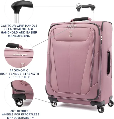 Miniatura 232 de Travelpro Maxlite 5 - Juego de 2 piezas de equipaje de mano de tela, expandibles con 4 ruedas giratorias, bolso blando para debajo del asiento, Negro