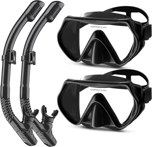 Miniatura 9 de Dry Snorkel Set,Panoramic Wide View Anti-Fog Scuba Diving Mask,Professional Snorkeling Gear for Adults