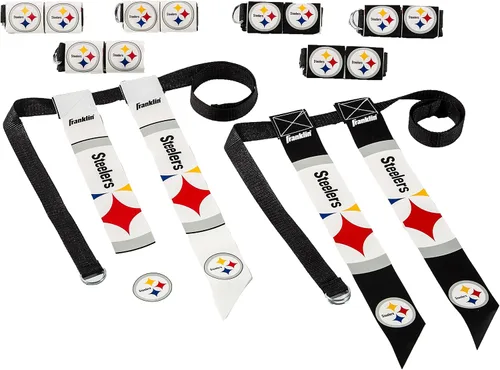 Miniatura 28 de Franklin Sports NFL - Conjuntos de fútbol con bandera del equipo de la NFL, cinturones + banderas, para niños + adultos, se adapta a cintura