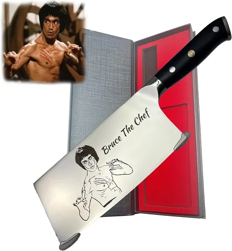 Miniatura 10 de Cuchillo de chef personalizado, cuchillo de chef personalizado de 8 pulgadas, foto grabada, logotipo o ilustración, acero alemán 1.4116, cocina
