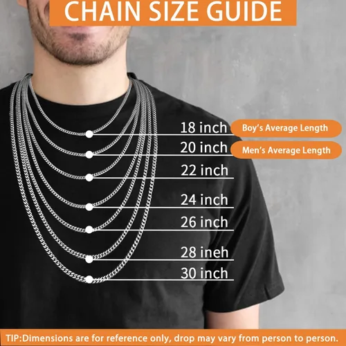 Miniatura 4 de Jewlpire - Cadena de eslabones cubanos chapada oro 18 quilates para hombres, mujeres o niños, corte diamante, acero inoxidable 316L de 18, 20, 22