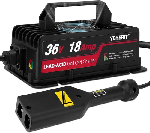 Cargador de batería de 36 V 18 A compatible con carritos de golf EZGO TXT con enchufe estilo D, carga rápida inteligente para baterías de plomo