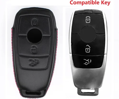 Miniatura 2 de Funda para llavero de cuero genuino para Mercedes-Benz 2019-2022 A Clase C Clase G Clase 2017-2022 Clase E 2018-2021 Clase S Clase S Funda