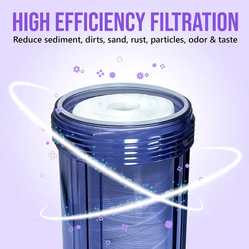 Miniatura 6 de Cartucho de filtro de agua de sedimentos de 5 micras de alta capacidad para heridas de 10 x 4.5 pulgadas, elimina arena, suciedad, limo, óxido, vida