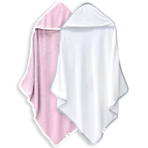 Miniatura 15 de Paquete de 2 toallas de baño para bebé - De rayón hechas de bambú, ultraabsorbentes, toallas con capucha ultrasuaves para niños - Tamaño extra