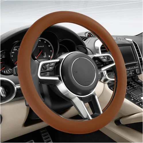 Miniatura 14 de DXNQ Funda protectora de silicona antideslizante para volante de automóvil, de 13 a 14.17 pulgadas, suave, flexible, absorbente de golpes